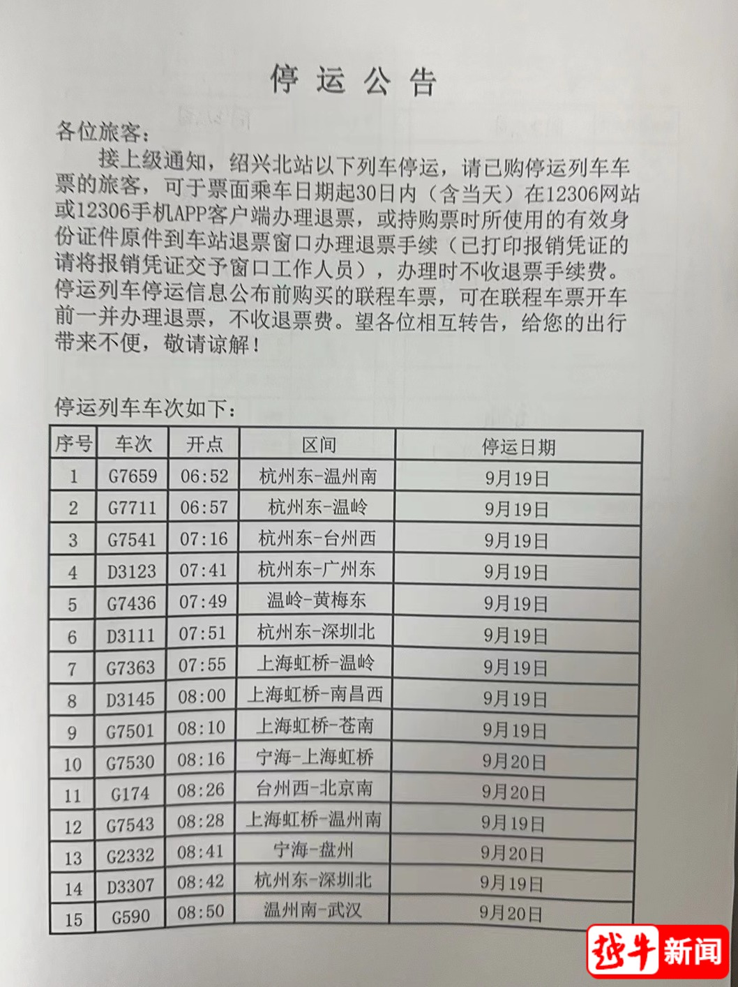 受台风影响，今天高铁绍兴北站96趟列车停运-金年会